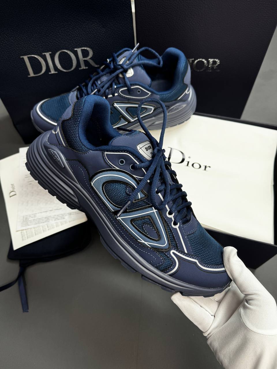 Christian Dior B30 Navy Blue Trainers Mens Best Sale UK Reps AAA Quality