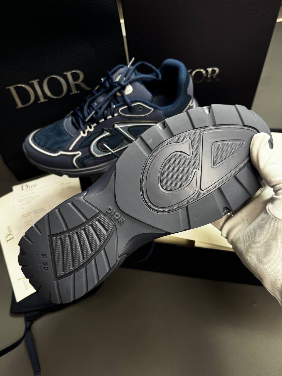 Christian Dior B30 Navy Blue Trainers Mens Best Sale UK Reps AAA Quality