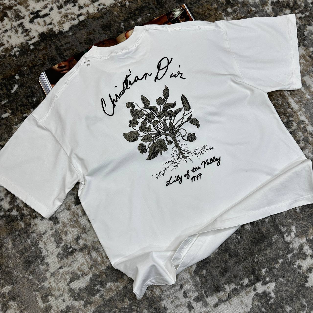 Christian Dior Couture Lily of the Valley T-Shirts Relaxed Fit Mens UK Reps AAA Quality