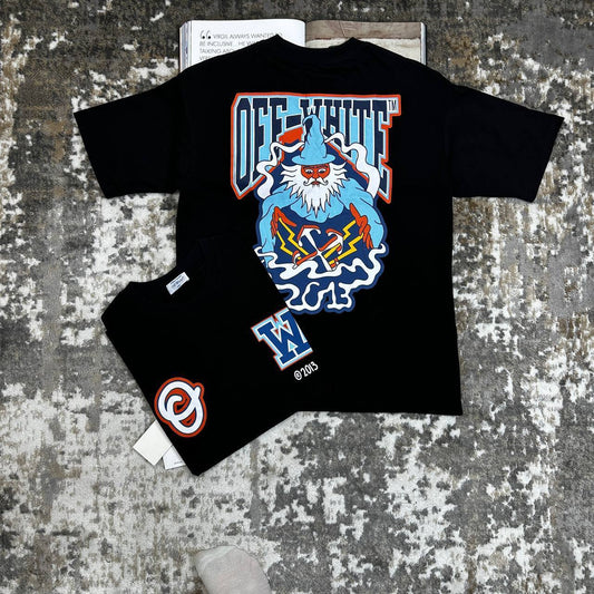 Off-White Black Wizard Skate T-Shirts Mens Short Sleeves UK Reps AAA Quality