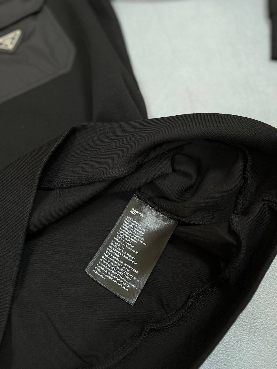 Prada Triangle-Logo Panelled Long Sleeved Mens Jumpers Best Sale UK Reps AAA Quality