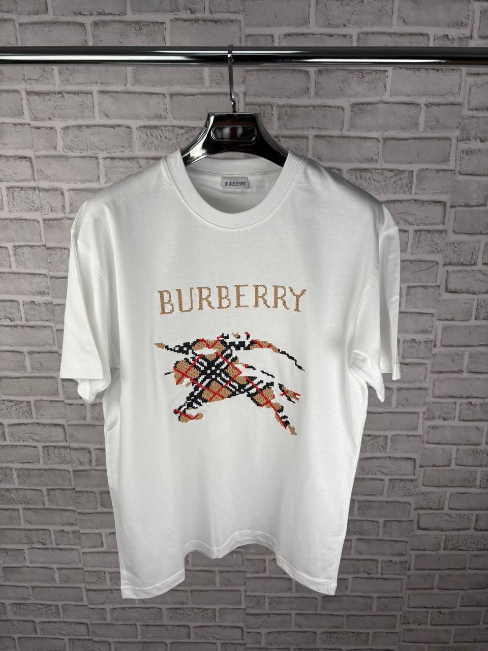 Burberry Cross Stitch EKD Cotton T Shirt for Mens UK Reps AAA Quality
