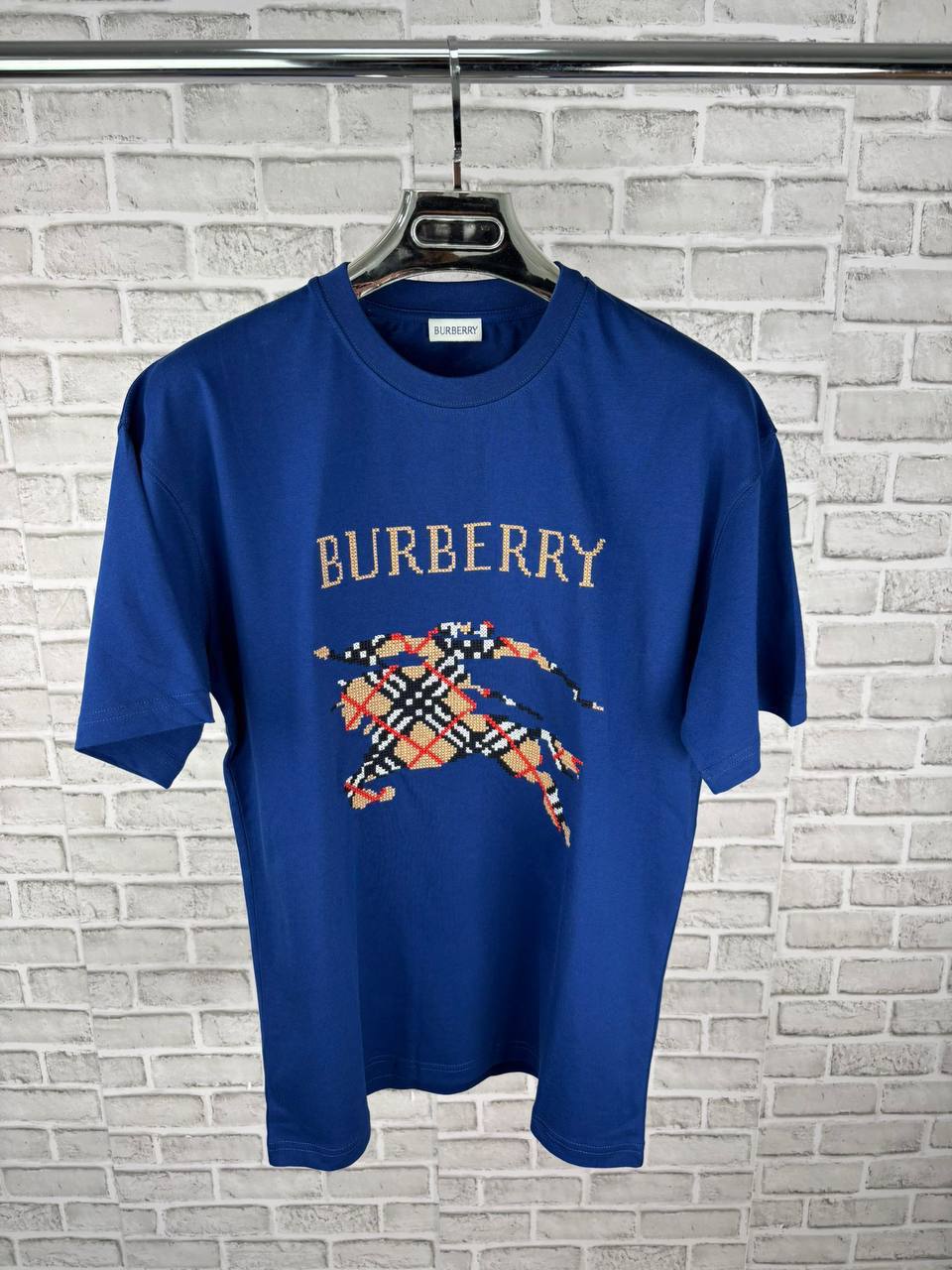 Burberry Cross Stitch EKD Cotton T Shirt for Mens UK Reps AAA Quality