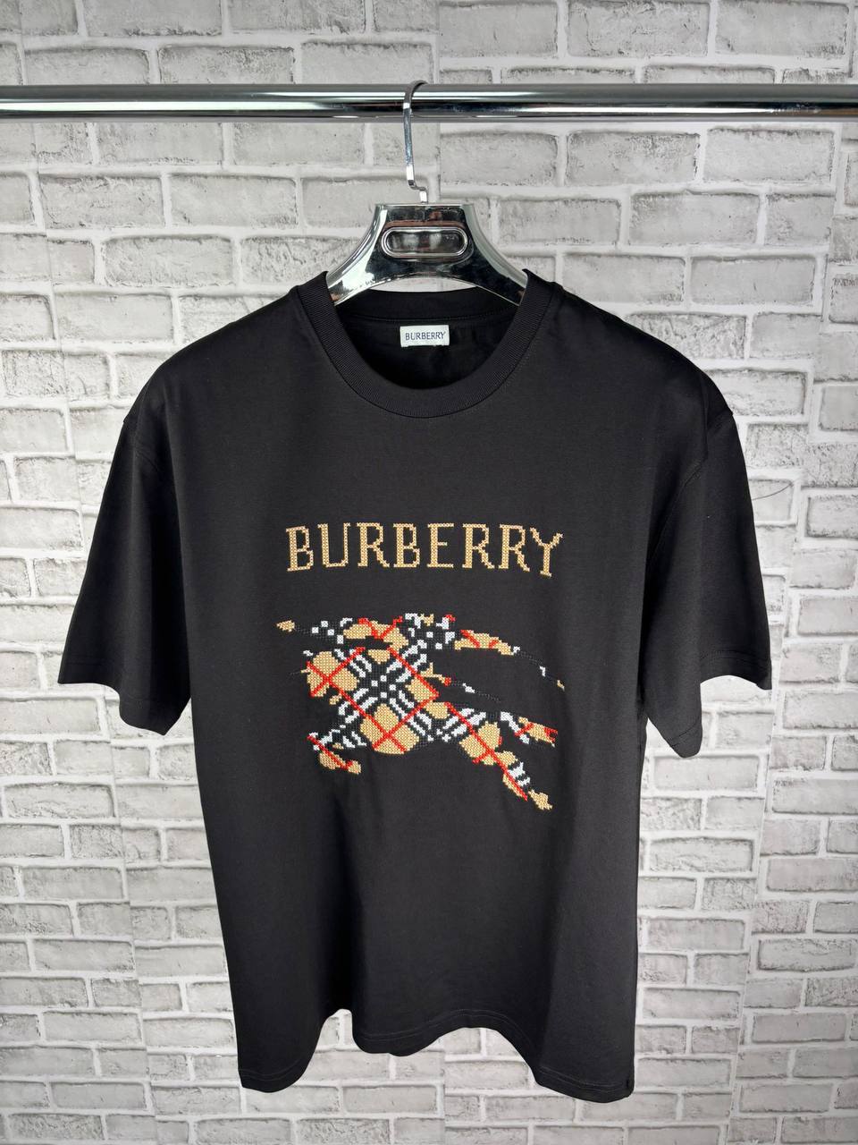 Burberry Cross Stitch EKD Cotton T Shirt for Mens UK Reps AAA Quality