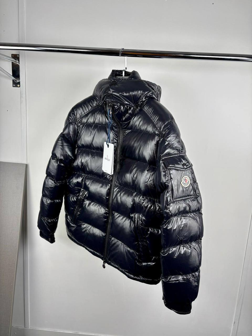 Moncler Maya Hooded Short Down Mens Jackets in Black UK Reps AAA Quality