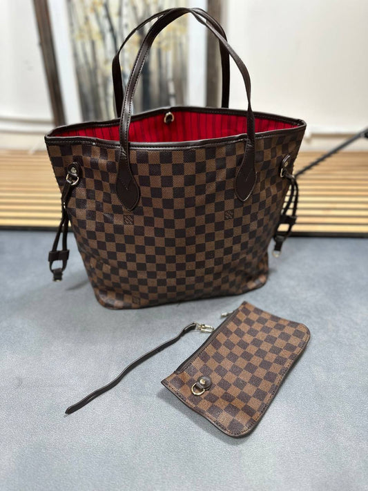 Louis Vuitton Damier Ebene Neverfull MM Tote Bag Womens in Brown UK Reps AAA Quality