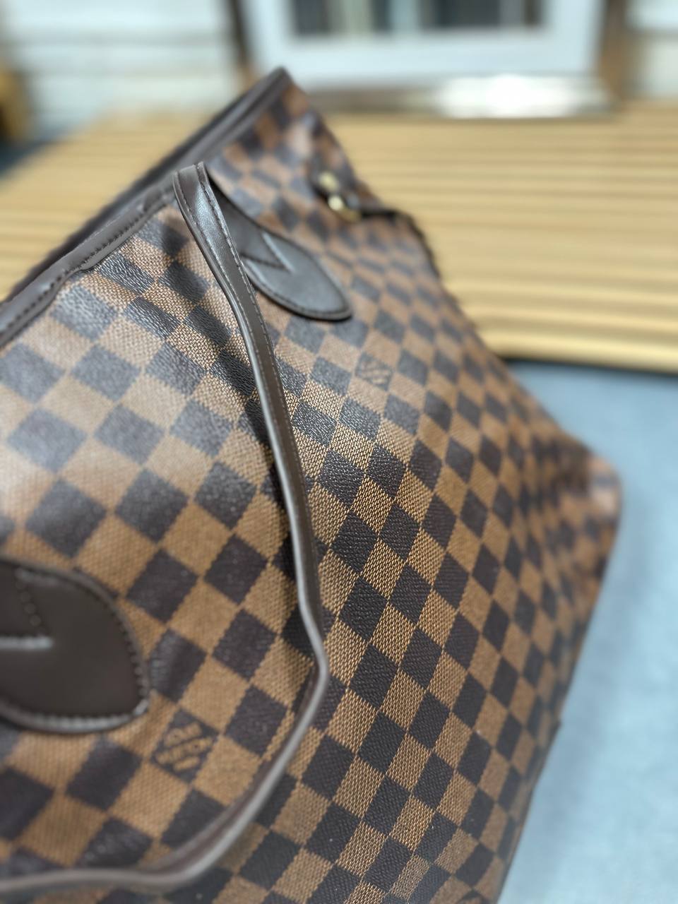Louis Vuitton Damier Ebene Neverfull MM Tote Bag Womens in Brown UK Reps AAA Quality