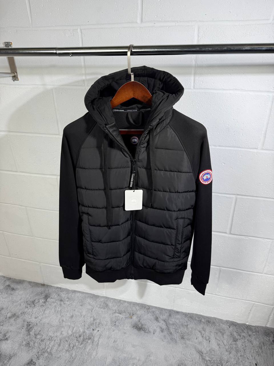 Canada Goose Hybridge Huron Full Zip Logo-Patch Padded Jackets Mens in Multiple Colors UK Reps AAA Quality