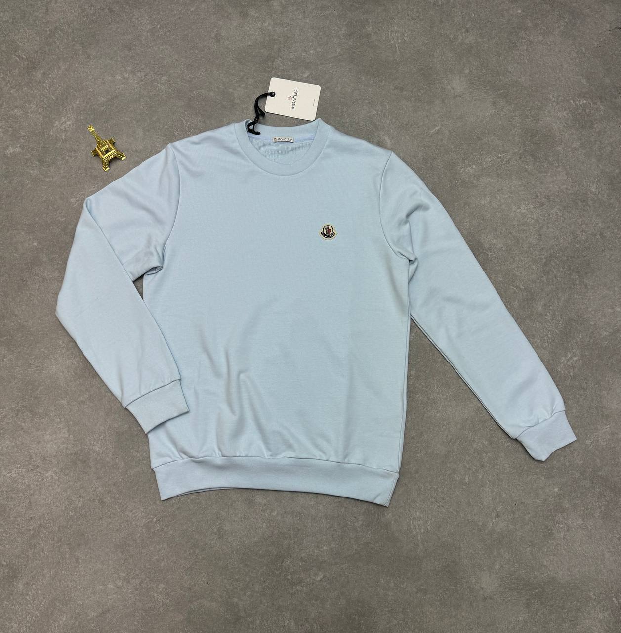 Moncler Logo Patch Cotton Round Neck Full Sleeve Jumpers in Multiple Colors Mens Best Sale UK Reps AAA Quality