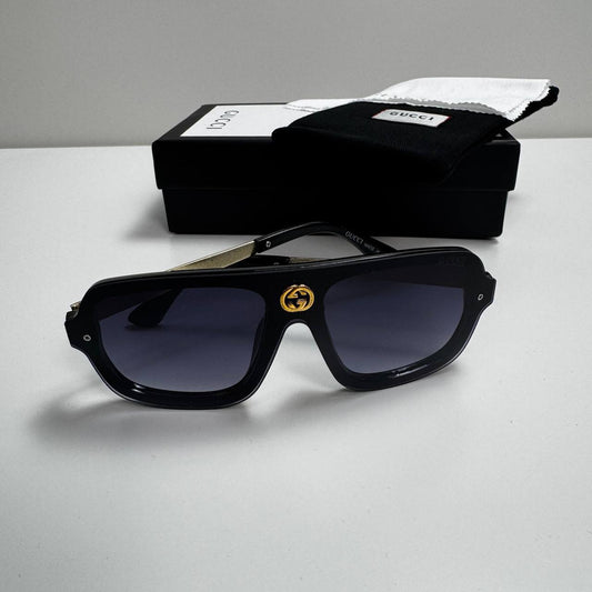 Gucci  Luxury Designers Plein Brave Shades Black Aviator Pilot Oversized Sunglasses UK Reps AAA Quality