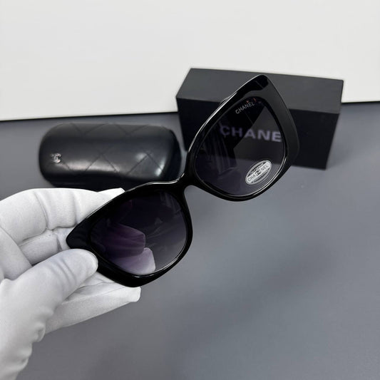 Chanel Eyewear Black in Plastic Cat Eye Sunglasses Womens UK Reps AAA Quality