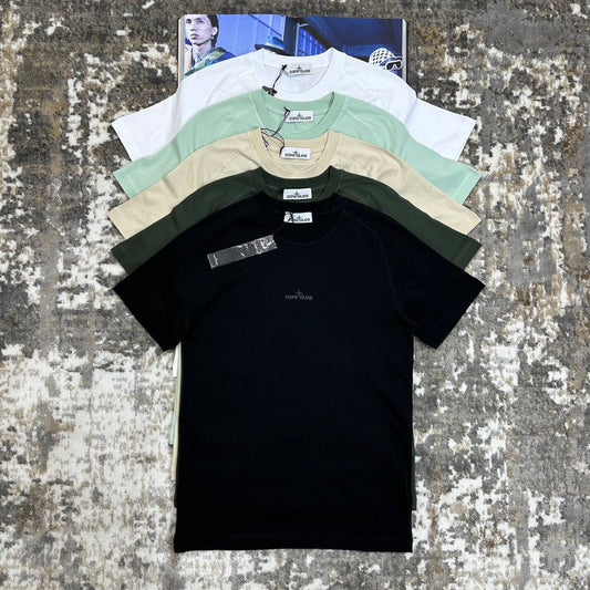 Stone Island Compass-Printed Crewneck T-Shirts Mens in Multiple Colors UK Reps AAA Quality