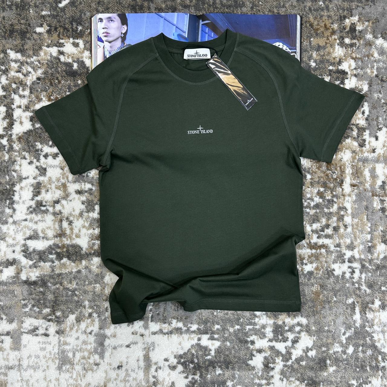 Stone Island Compass-Printed Crewneck T-Shirts Mens in Multiple Colors UK Reps AAA Quality