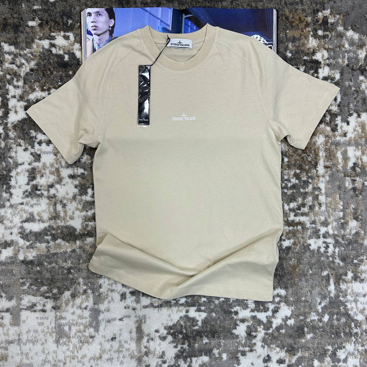 Stone Island Compass-Printed Crewneck T-Shirts Mens in Multiple Colors UK Reps AAA Quality