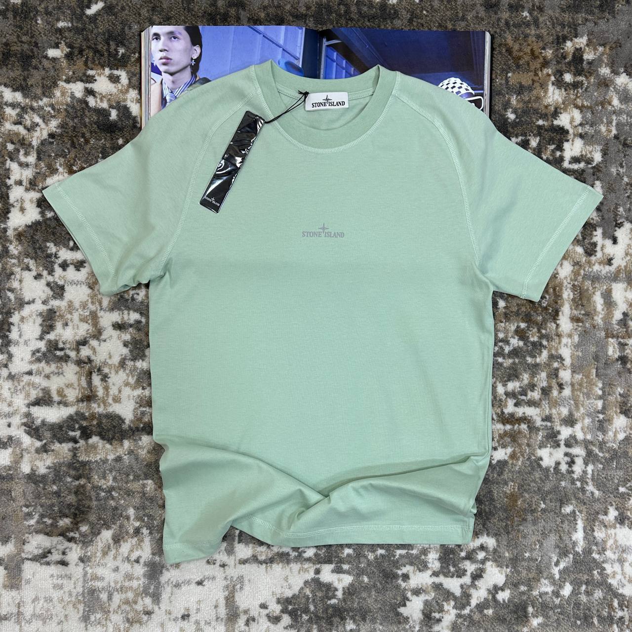 Stone Island Compass-Printed Crewneck T-Shirts Mens in Multiple Colors UK Reps AAA Quality