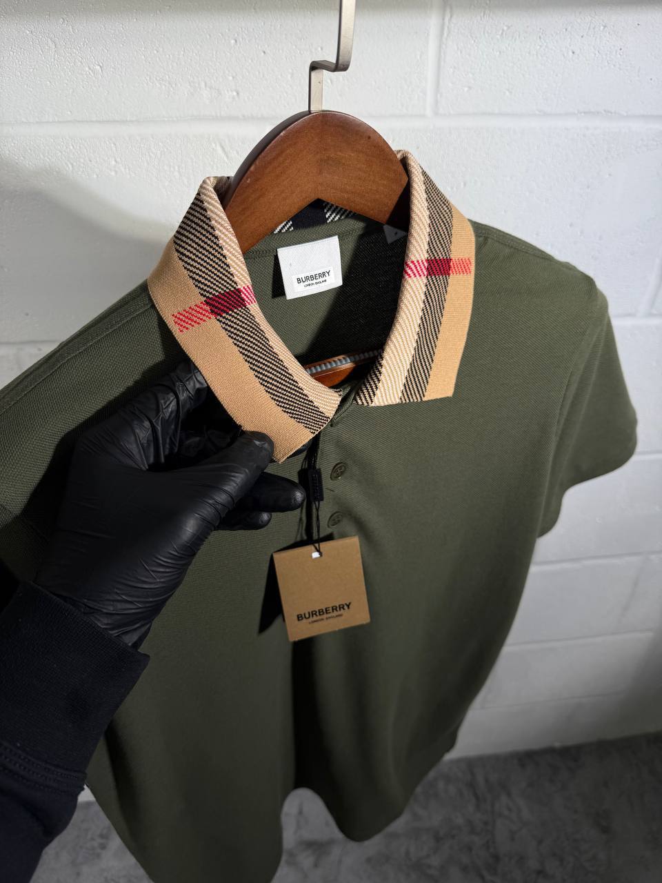 Burberry Check Collar Cotton Polo Shirt Mens in Multiple Colors Best Sale UK Reps AAA Quality