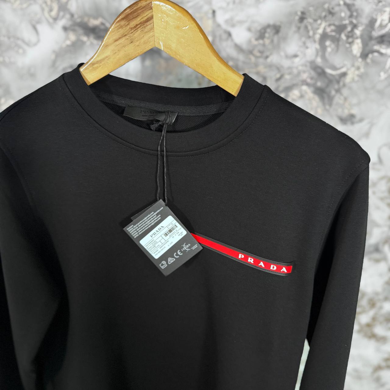 Prada Double Technical Knit Logo Red Label Mens Jumpers in Multiple Colors Best Sale UK Reps AAA Quality