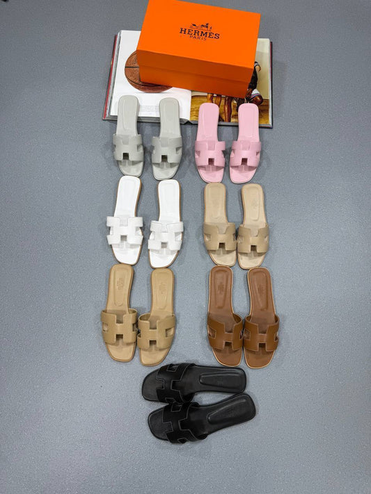 Hermes Oran Sliders Premium Fashion Women's in Multiple Colors Best Sale UK Reps AAA Quality