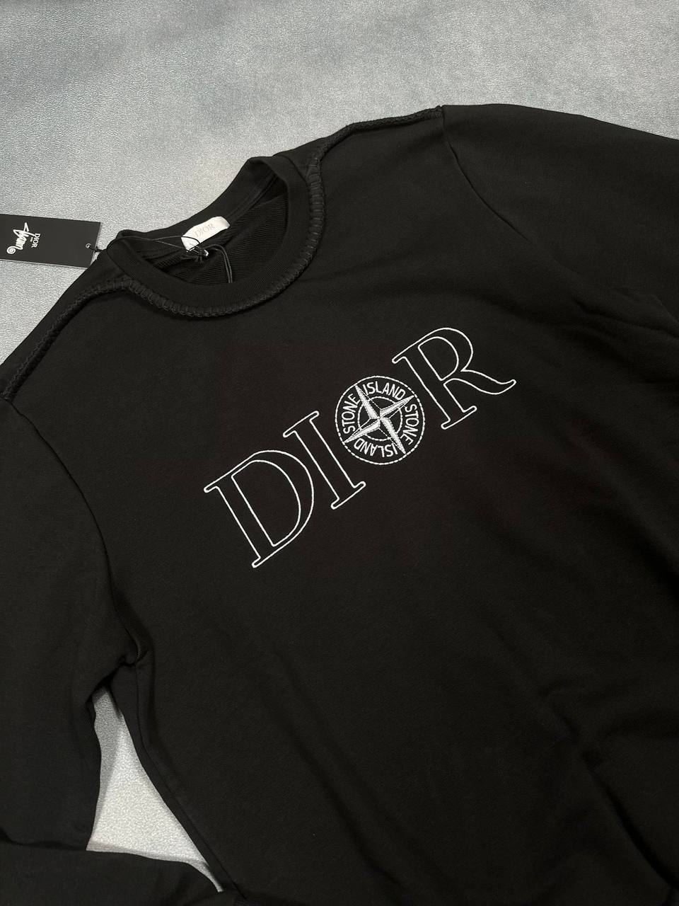 Dior x Stone Island Authentic Christian Dior Black Logo Jumpers Mens UK Reps AAA Quality