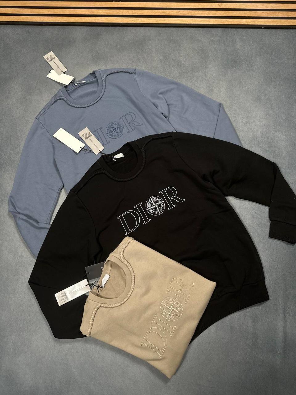 Dior x Stone Island Authentic Christian Dior Black Logo Jumpers Mens UK Reps AAA Quality