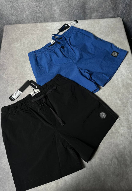 Stone Island Black Crinkled Swim Shorts in 2 Colors Mens Best Sale UK Reps AAA Quality