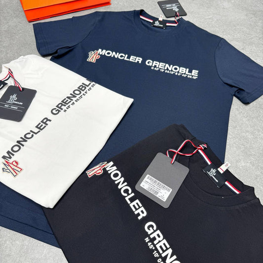 Moncler Grenoble Ivory Logo Cotton T-Shirts Mens in Multiple Colors UK Reps AAA Quality