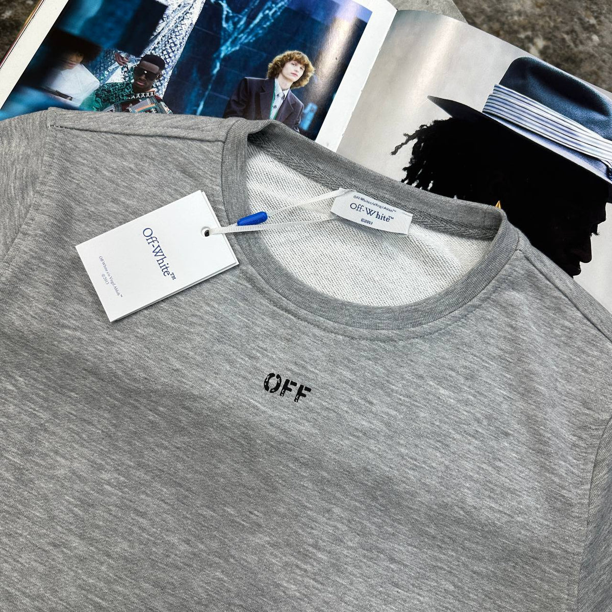Off-White Paint Arrows Jumper Grey Mens UK Reps Superclone Quality