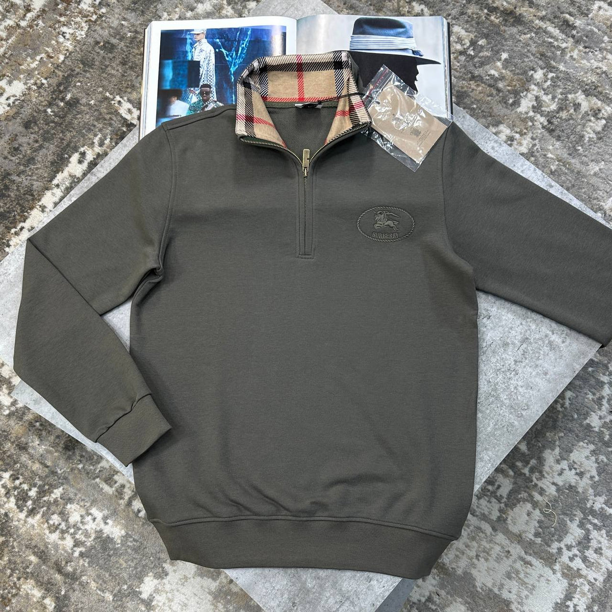 Burberry Check Collar Sweatshirt UK Reps Superclone Quality