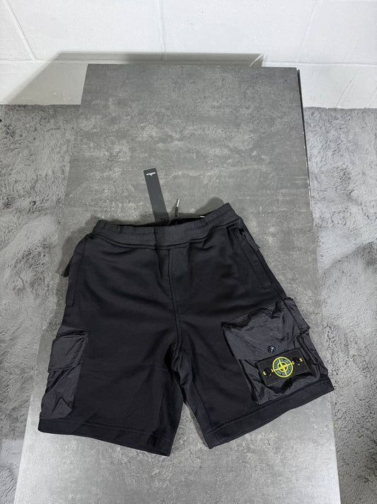 Stone Island Side Pocket Logo Patch Fleece Shorts Mens in Multiple Colors UK Reps AAA Quality