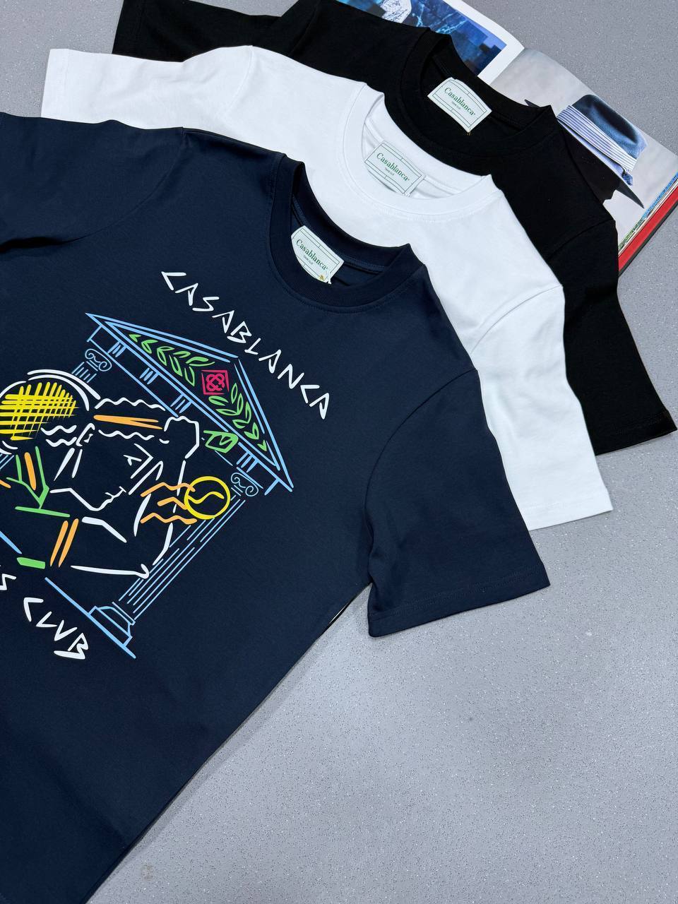 Casablanca Printed Crayon Temple Tennis Club T-shirts Mens in Multiple Colors UK Reps AAA Quality