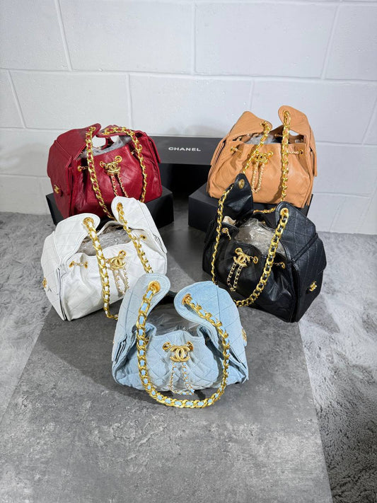 Chanel 25 Small Handbag Caviar Leather Aged Gold Hardware Womens Bag in Multiple Colors UK Reps AAA Quality