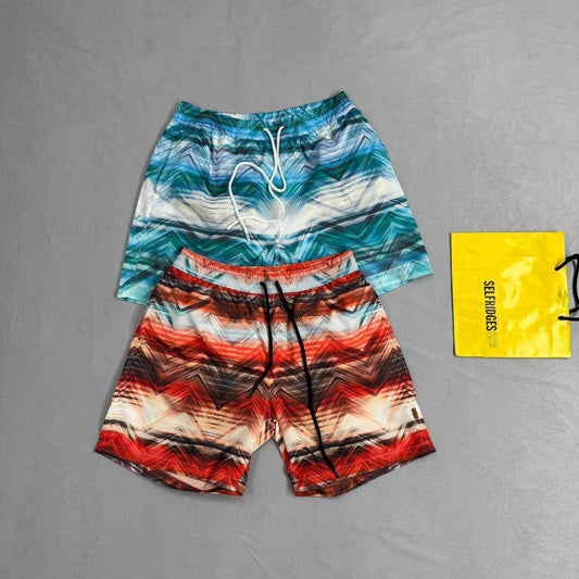 Moncler Men's Rainbow Road Satin Pocket Boxer Shorts in 2 Colors UK Reps AAA Quality