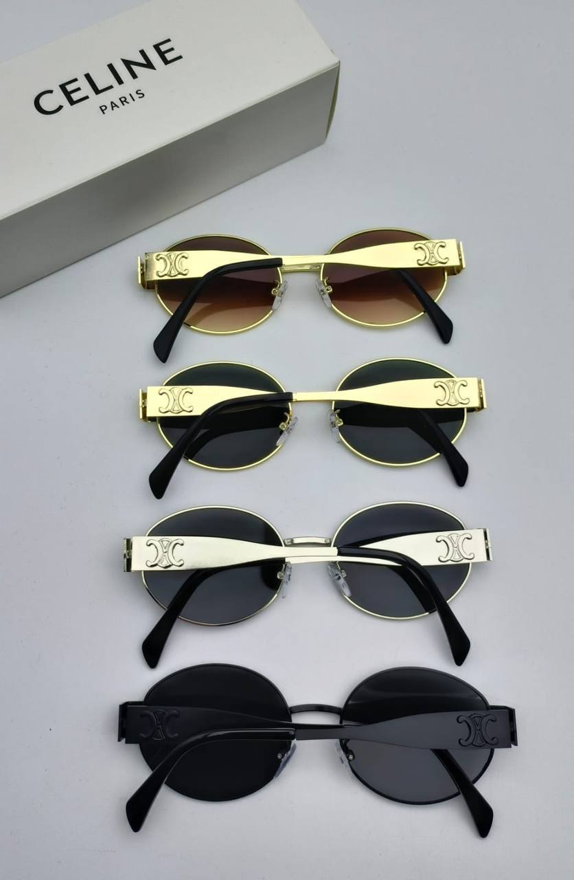 Celine Unisex Metal Retro Chic Polarized Oval Sunglasses in Multiple Colors UK Reps AAA Quality