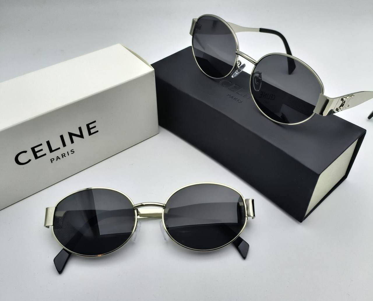 Celine Unisex Metal Retro Chic Polarized Oval Sunglasses in Multiple Colors UK Reps AAA Quality