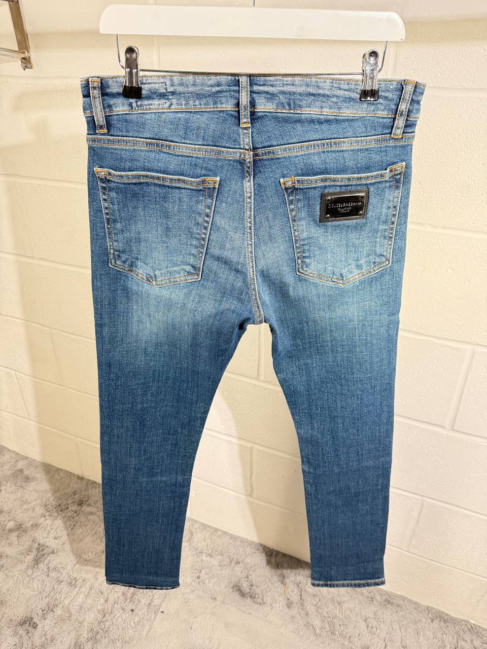 Dolce & Gabbana D&G Mens Jeans Modern Slim Fit in Blue Best Sale UK Reps AAA Quality