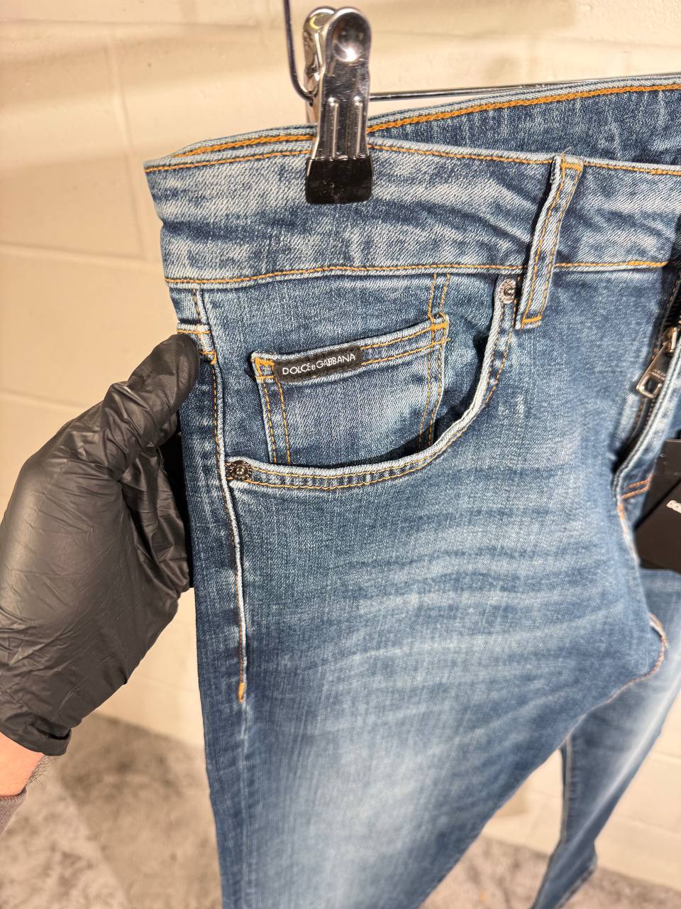 Dolce & Gabbana D&G Mens Jeans Modern Slim Fit in Blue Best Sale UK Reps AAA Quality