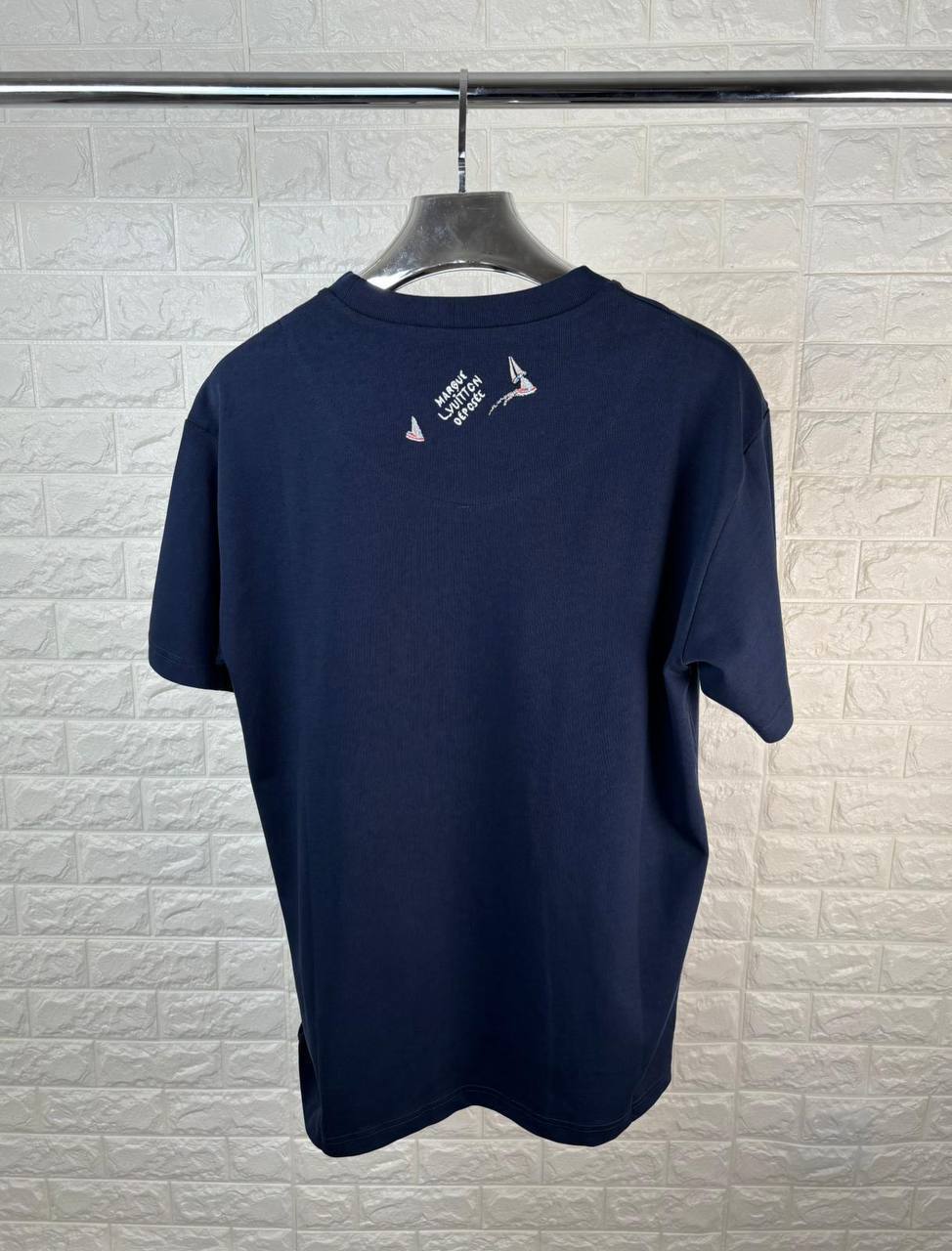 Louis Vuitton LV Blue Early Autumn Series Motif T-shirts Men UK Reps AAA Quality