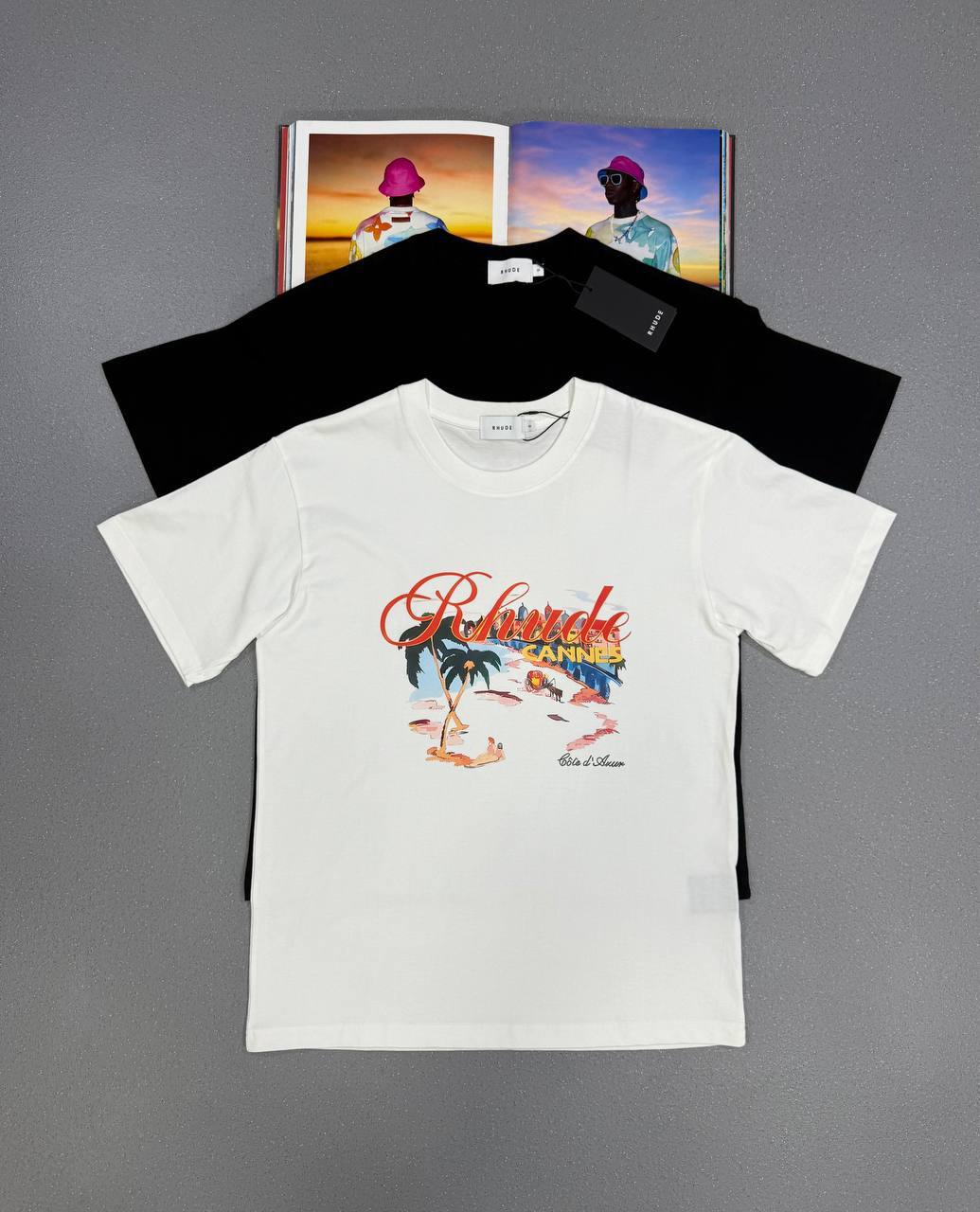 RHUDE Summer Coconut Beach Resort Style T-Shirts Mens in 2 Colors UK Reps AAA Qulity
