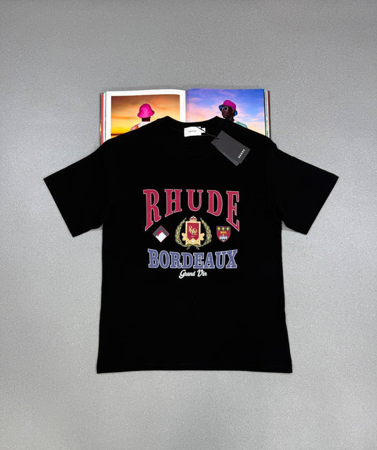 Rhude Black Bordeaux Grand T-shirt in Black Mens UK Reps AAA Quality