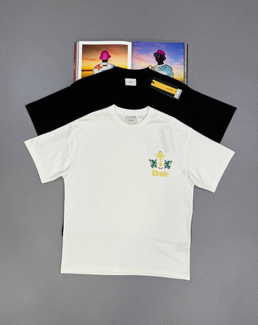 Rhude Tobacco Crew Neck Graphic Print T-shirts Mens in 2 Colors UK Reps AAA Quality