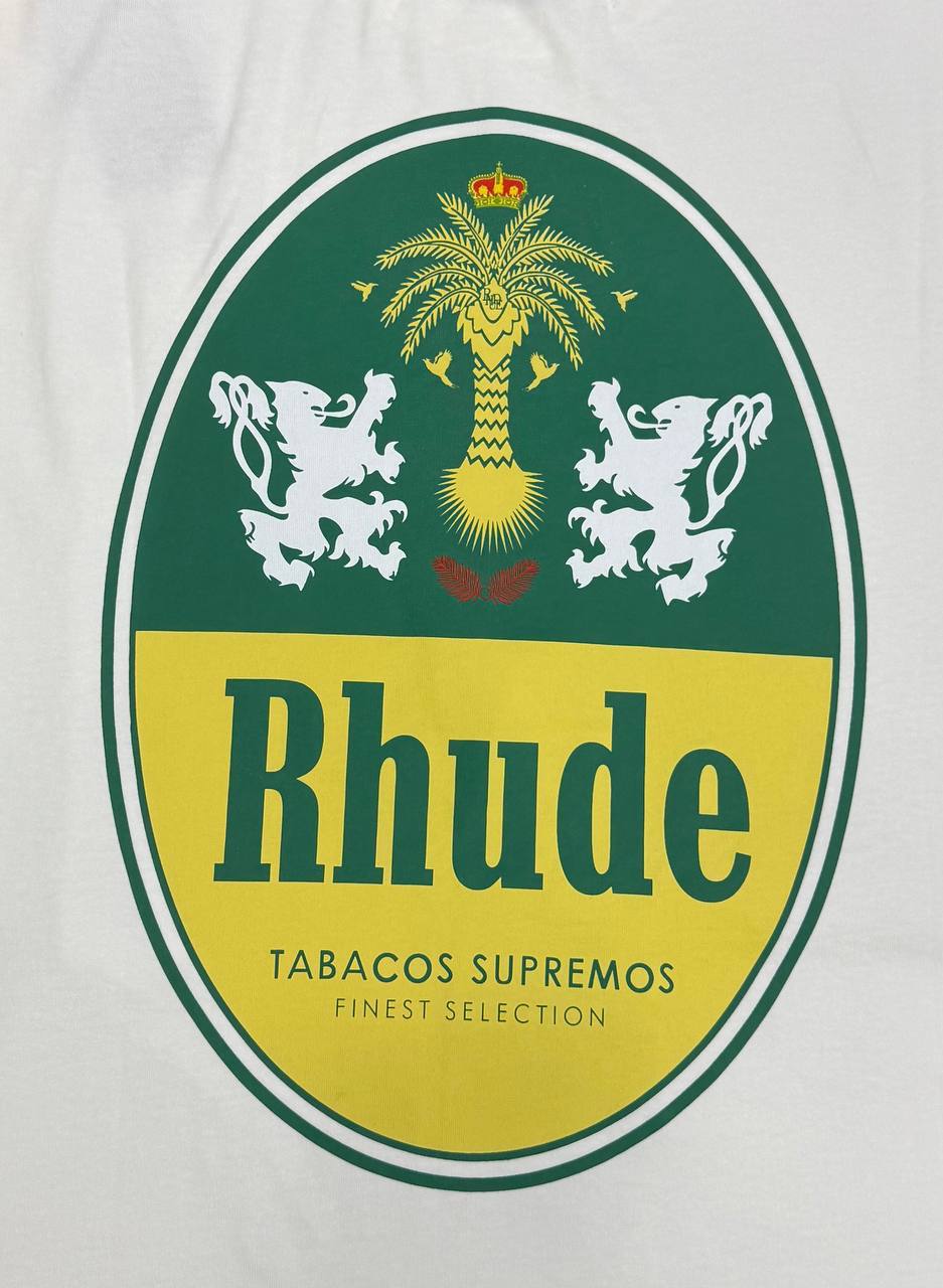 Rhude Tobacco Crew Neck Graphic Print T-shirts Mens in 2 Colors UK Reps AAA Quality