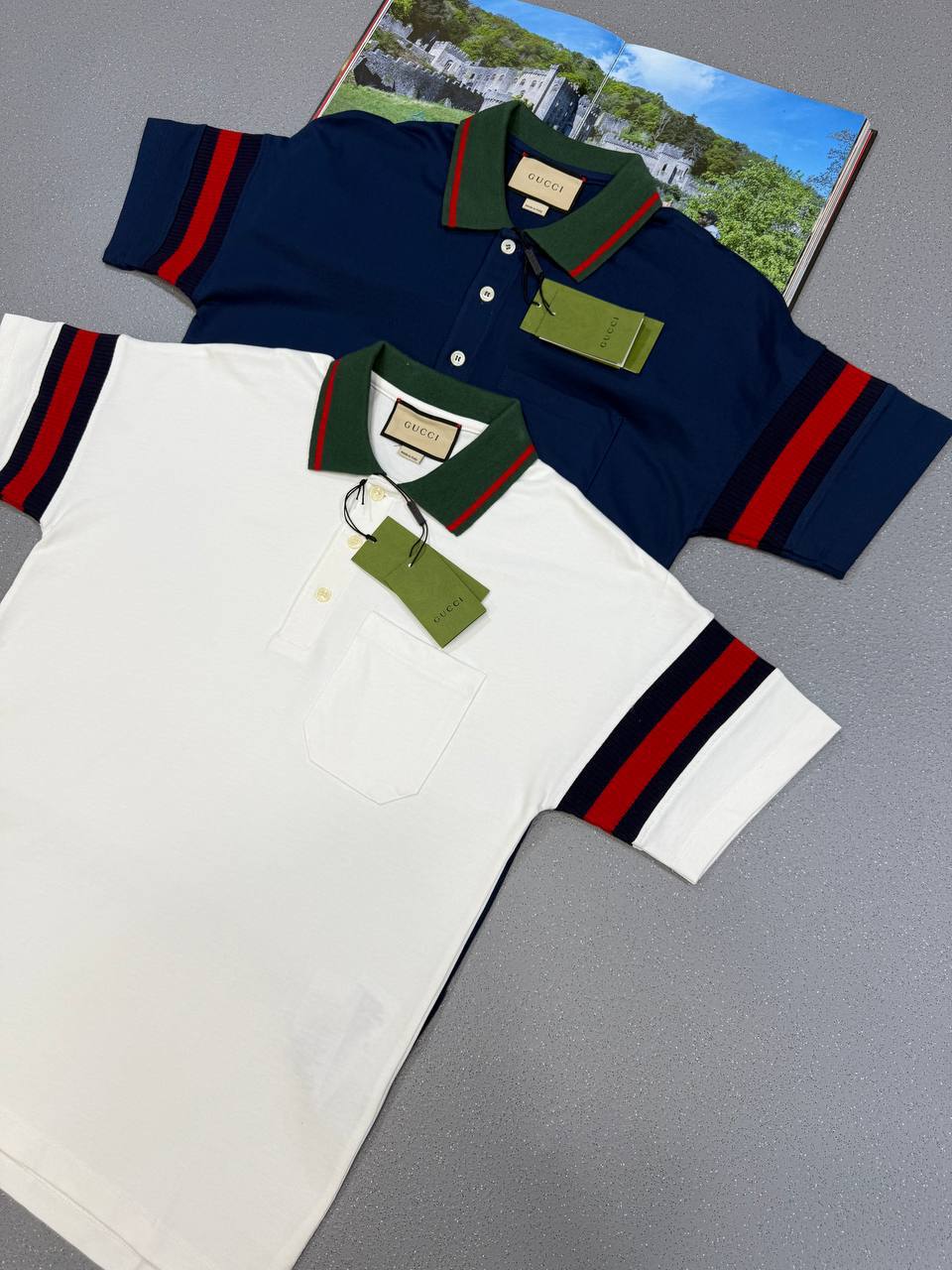 Gucci Animalium Polo Shirt Authentic Web Collar Mens in 2 Colors Best Sale UK Reps AAA Quality