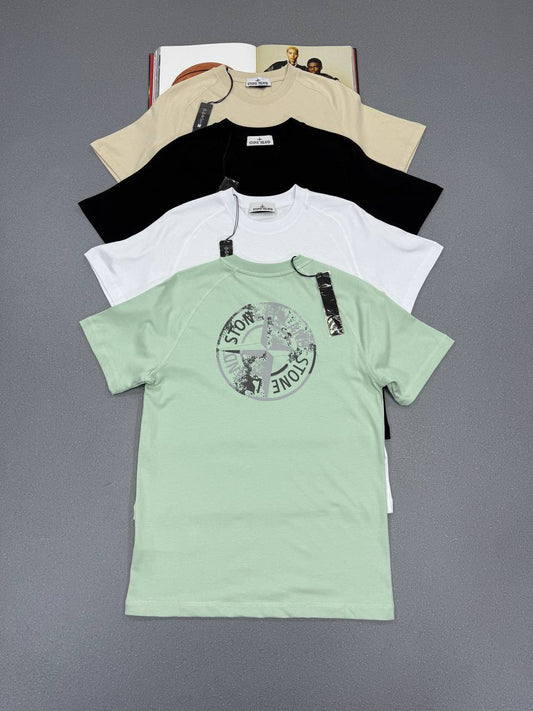 Stone Island Tee Cotton Compass-Print T-Shirts in Multiple Colors UK Reps AAA Quality