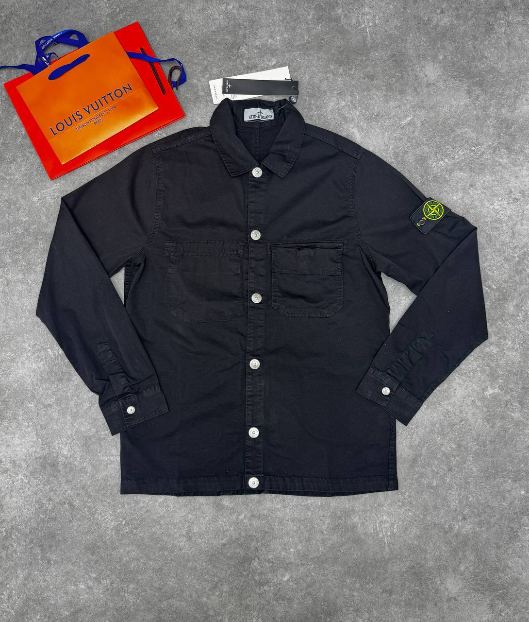 Stone Island Cupro Cotton Twill Overshirt Mens in 2 Colors Best Sale UK Reps AAA Quality