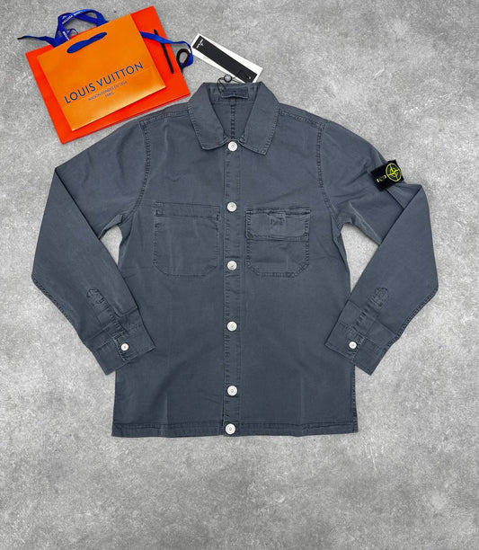 Stone Island Cupro Cotton Twill Overshirt Mens in 2 Colors Best Sale UK Reps AAA Quality