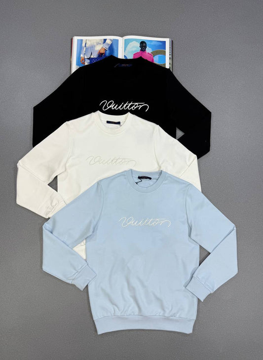 Louis Vuitton Embroidered Signature Crewneck Jumpers in Multiple Colors UK Reps AAA Quality