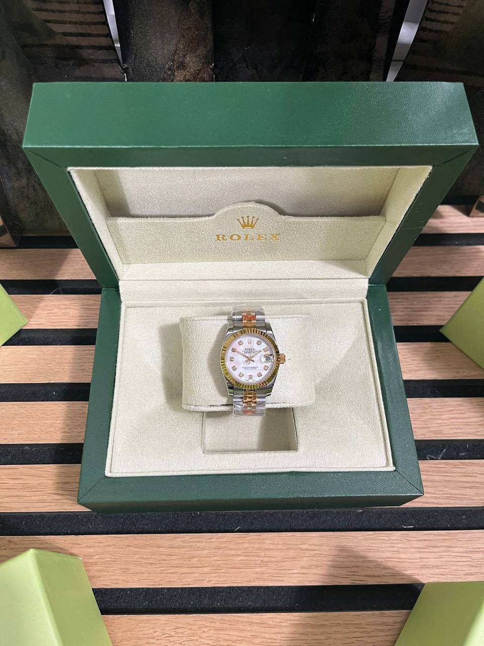 Rolex Datejust White Dial Two Tone Chain Womens Watch UK Reps AAA Quality