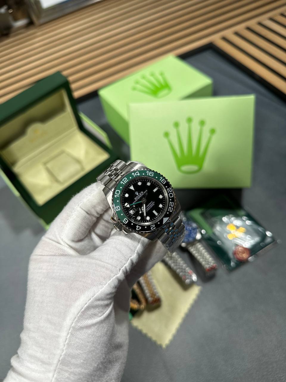 Rolex GMT Master II Silver Sprite Jubilee Bracelet Mens Watch Best Sale UK Reps AAA Quality