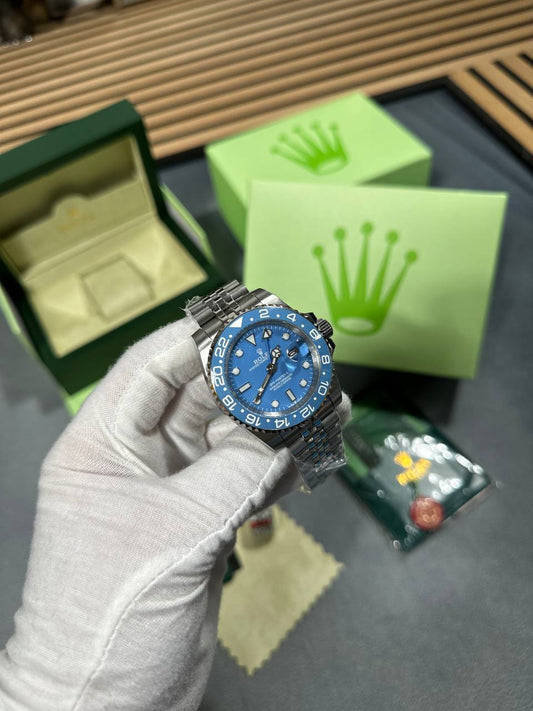 Rolex GMT Master II Aqua Blue Dial Silver Sprite Jubilee Bracelet Mens Watch Best Sale UK Reps AAA Quality