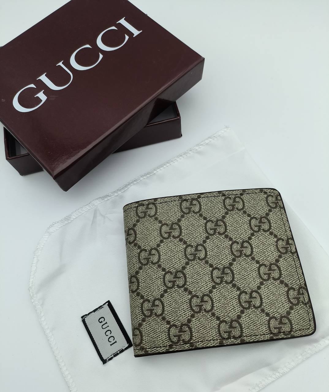 Gucci Beige Flap Wallet Canvas Mens Wallet Best Sale UK Reps AAA Quality